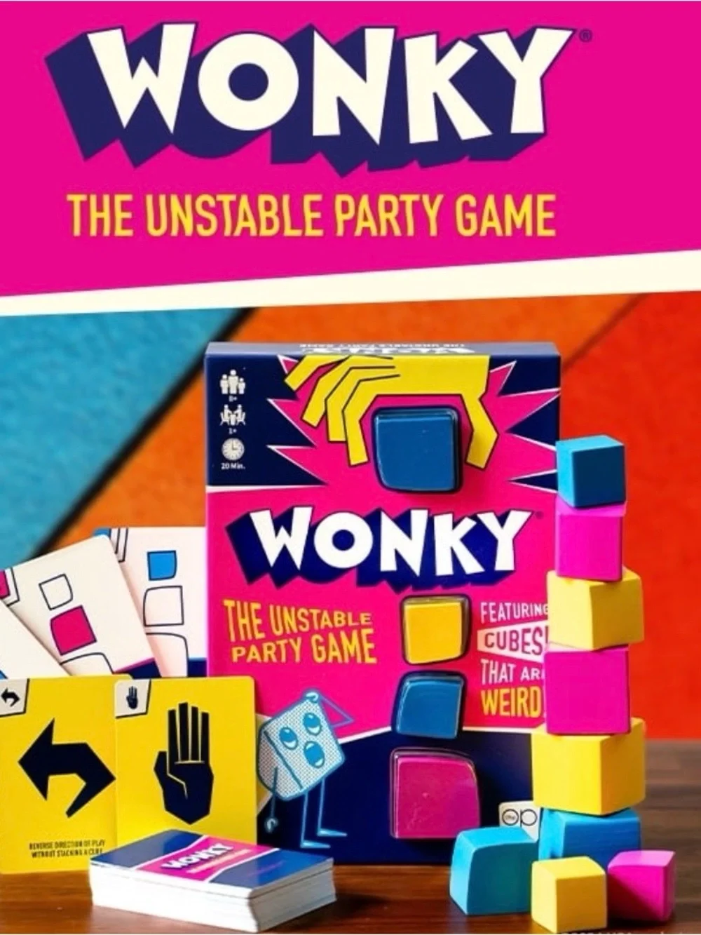 The OP Games Wonky Party Game w/ Cubes, Ages 8-11, 1+ Players,